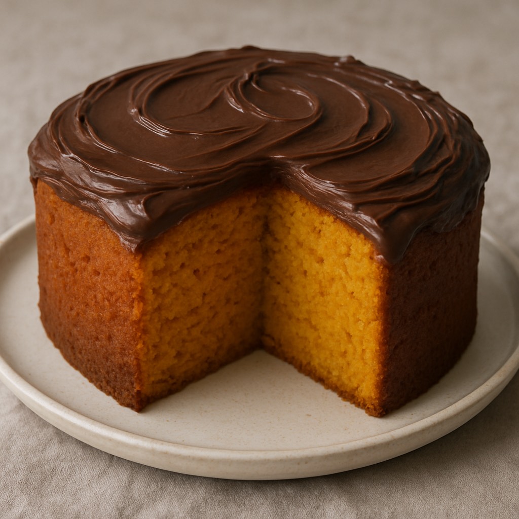 Bolo de Cenoura com Cobertura de Chocolate Cremosa
