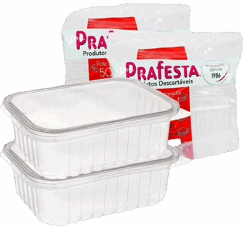 POTE RETANGULAR 500ML C/24 PRAFESTA
