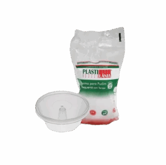 FORMA PUDIM C/ TAMPA PEQUENA C/10 PLASTILANIA